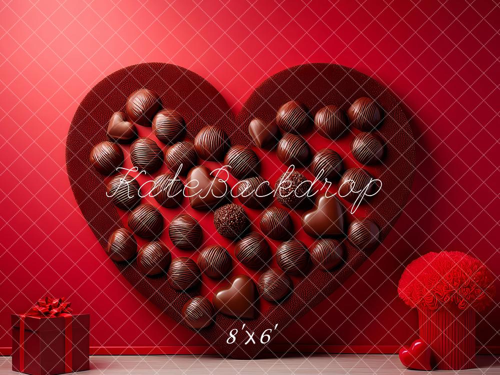Kate Valentine's Day Red Heart Chocolate Box Gift Printed Backdrop Designed by Megan Leigh Photography