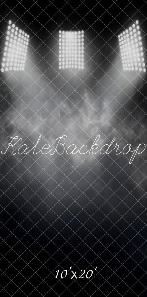 Kate Sports Black Stage Spotlights Smoke Printed Backdrop Designed by Chain Photography