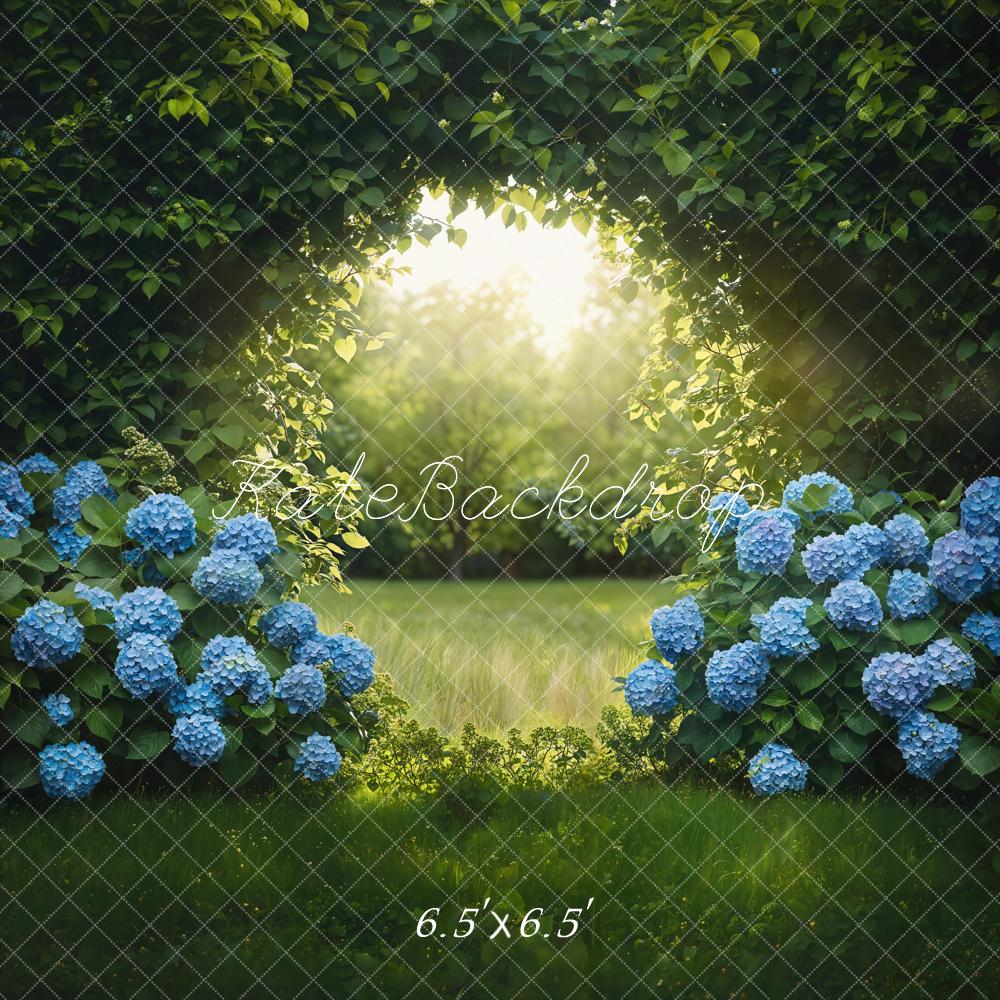 Zomer Bos Boog Blauwe Hortensia's Foto Achtergrond Designed by Emetselch