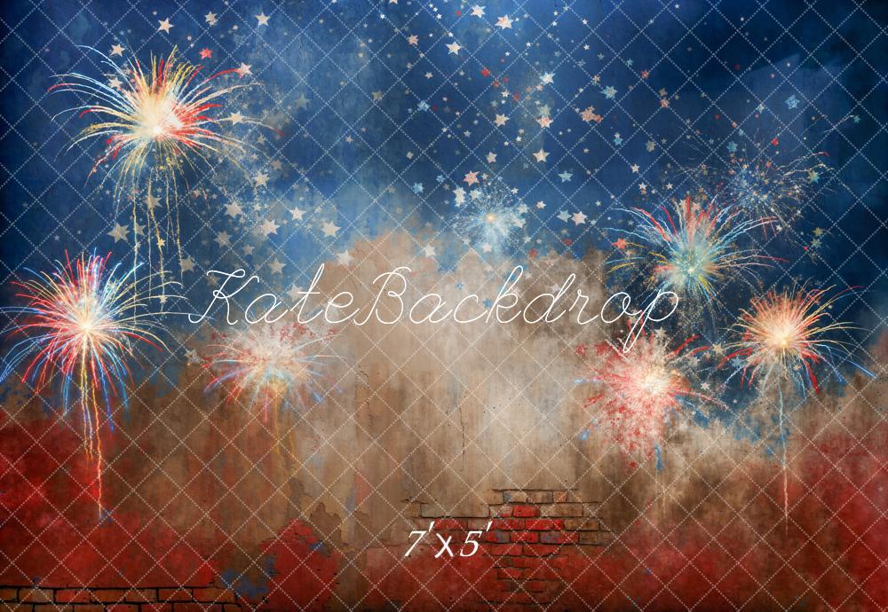 Kate Independence Day Fireworks Starry Wall Backdrop Designed by Emetselch