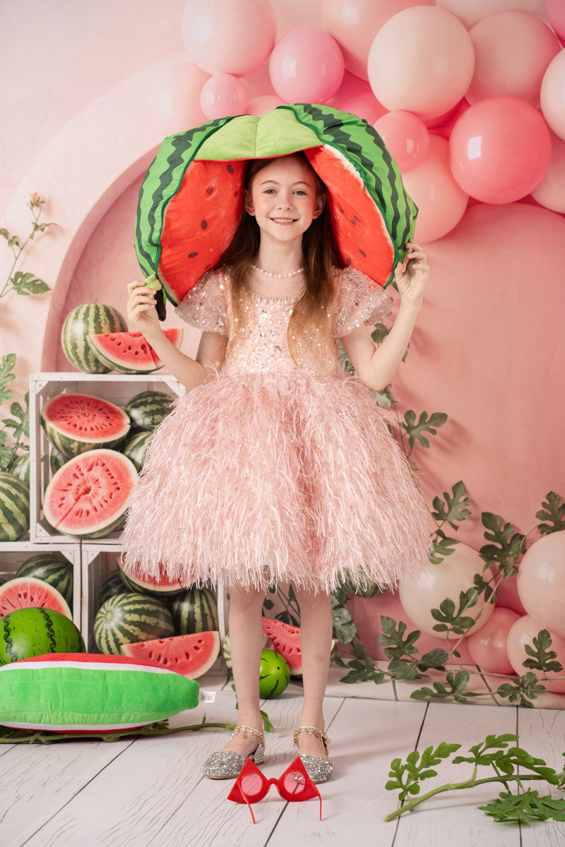 Valentine's Pink Candy House Foto Achtergrond Designed by Mini MakeBelieve