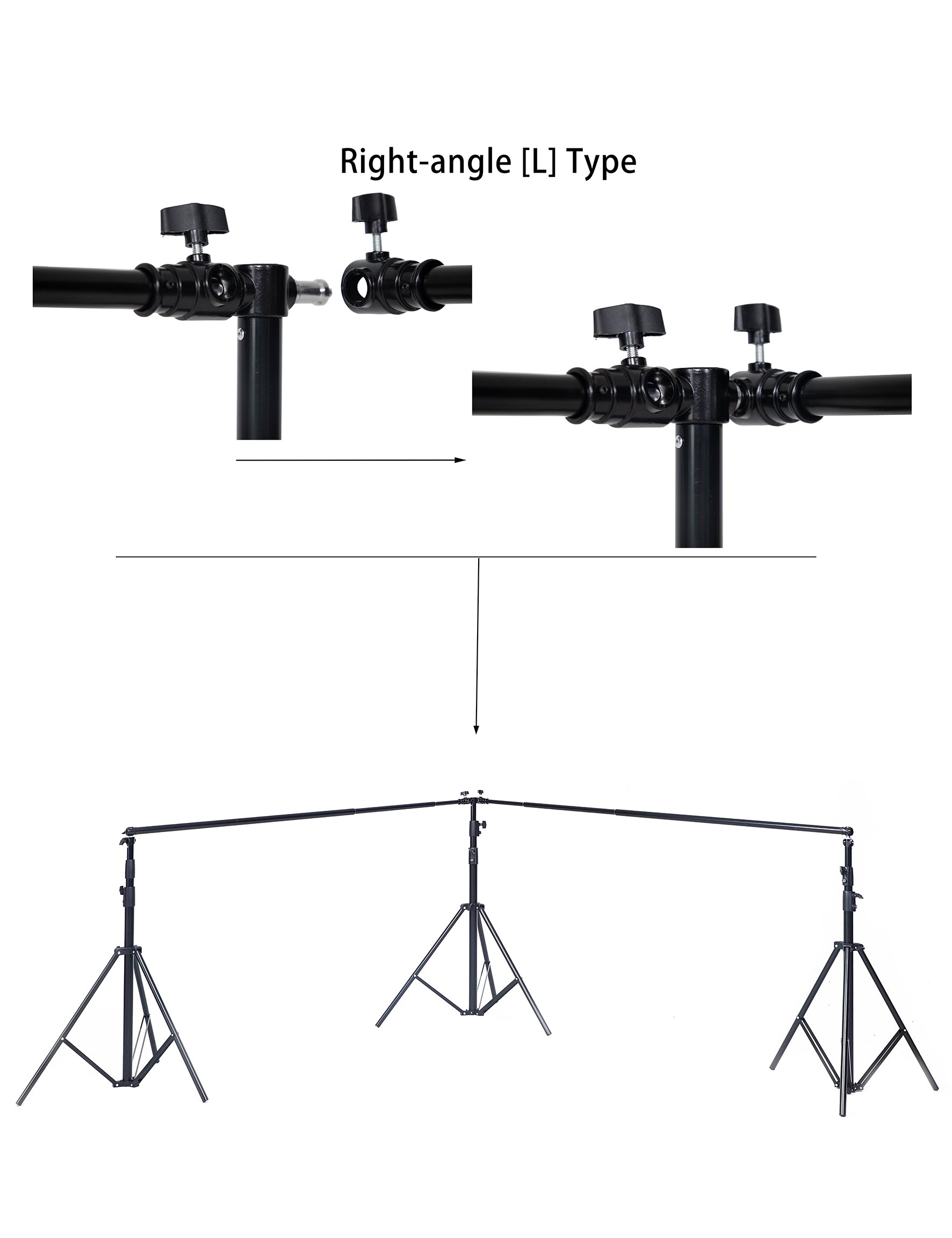 RTS 20x10ft (6x3m) Fotografie Achtergrondframe Stand Kit voor Kamerset (inclusief 8 clips + een draagtas)(ALLEEN VS)