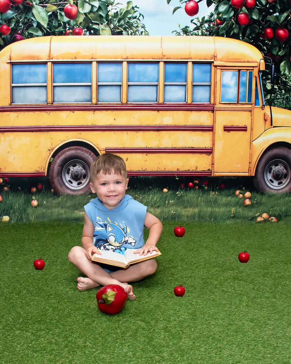 Kate School Bus Apple Orchard Backdrop Designed by Emetselch