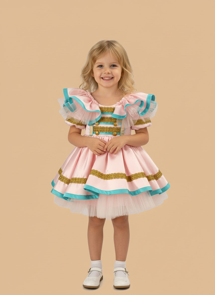 Vestido de niñas en color caramelo de cuento de hadas navideño para fotografía Designed by