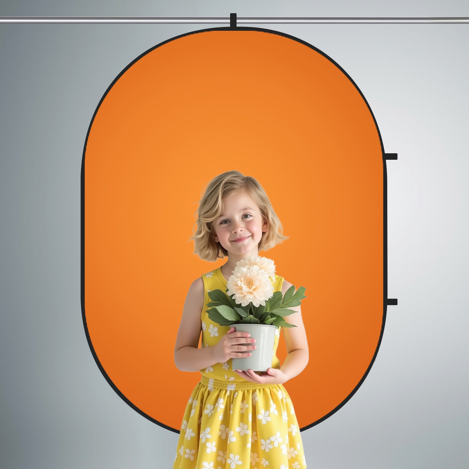 RTS Kate Solid Orange/ Ivory Microfiber Collapsible Backdrop for Photography 5X6.5ft(1.5x2m) (US Only)