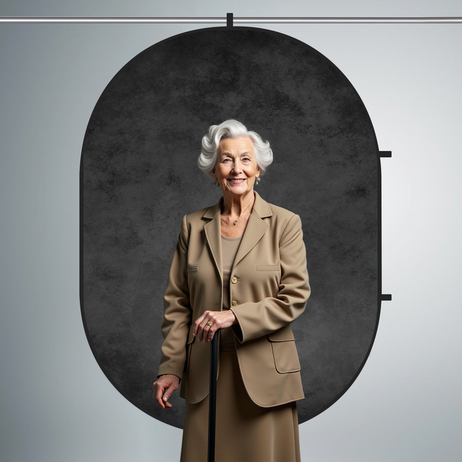 RTS Kate Abstract Dark Gray/ Blue Microfiber Collapsible Backdrop for Photography 5X6.5ft(1.5x2m) (US Only)