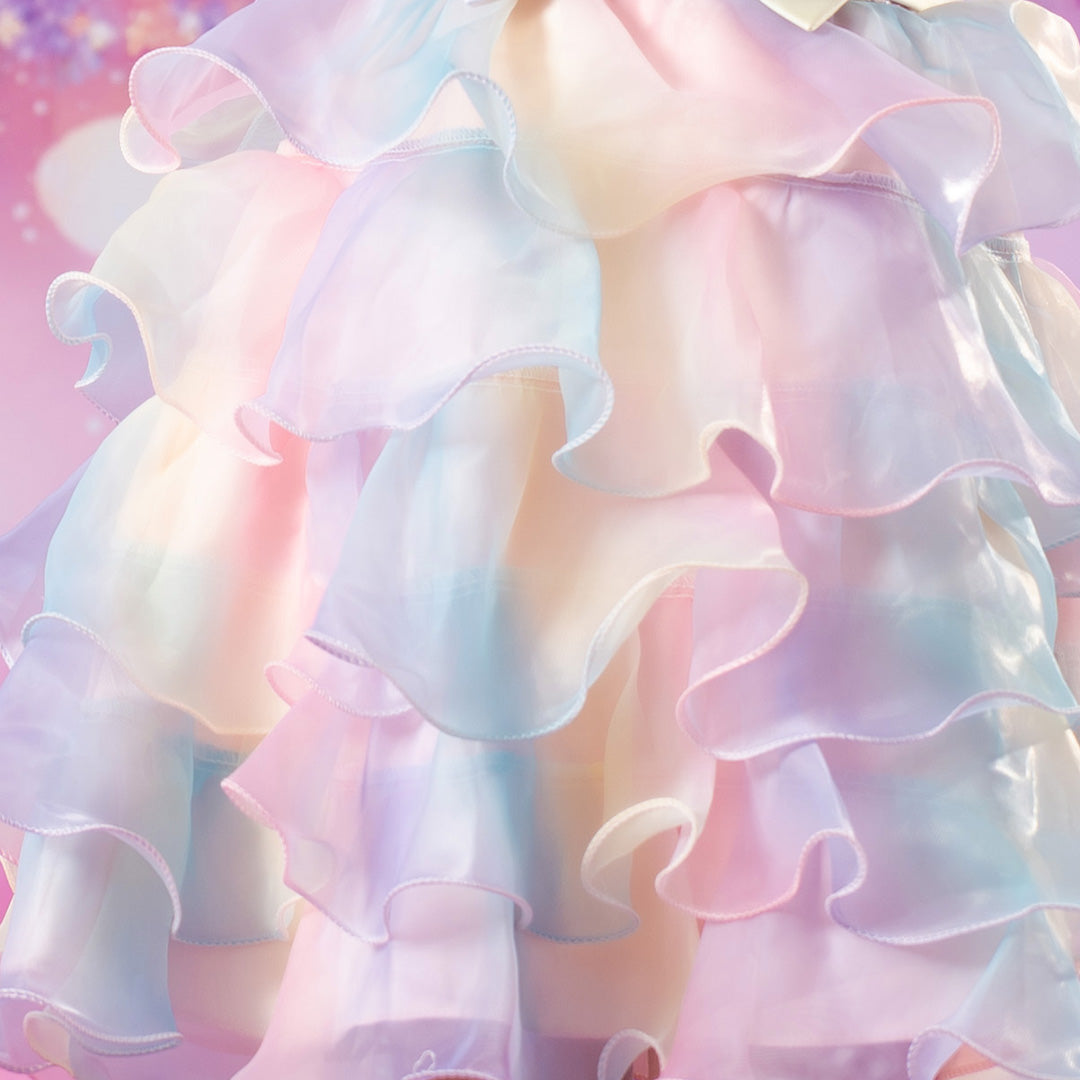 Couture Velvet Roze Sequin Strik Schouder Meisjesjurk voor Fotografie