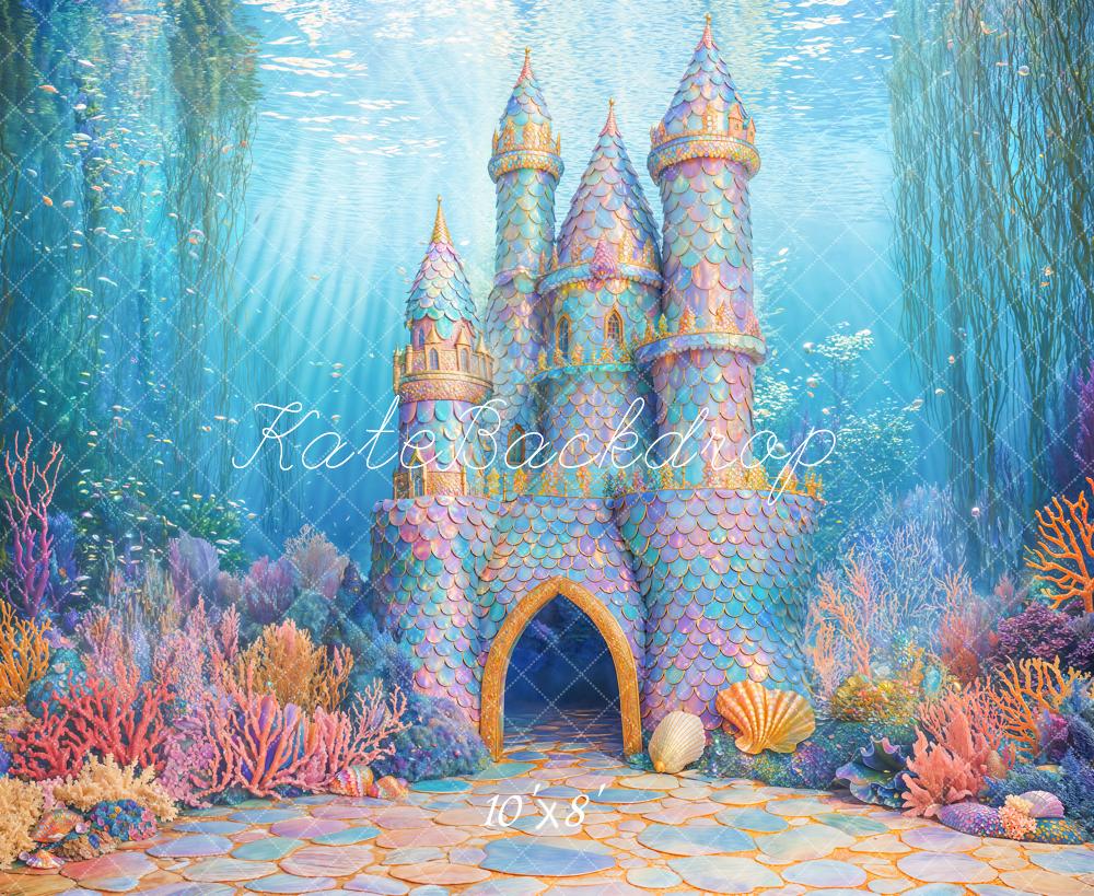 Kate Mermaid Underwater Castle Coral Backdrop Designed by Emetselch
