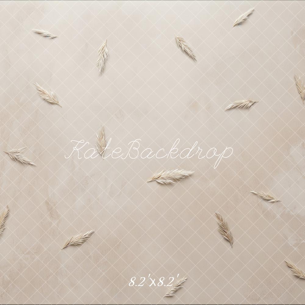 Kate Beige Diamond Grid Dried Wheat Floor Backdrop Designed by Mini MakeBelieve