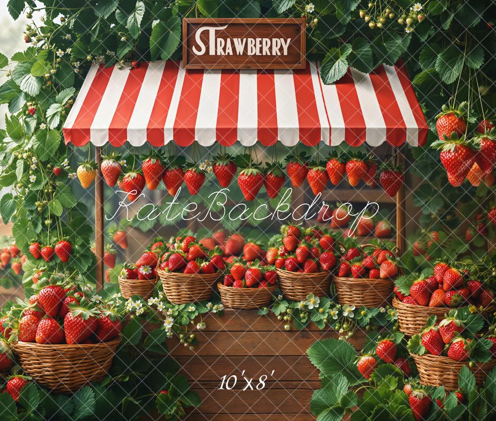 Kate Spring Strawberry Market Stand Basket Backdrop Designed by Emetselch
