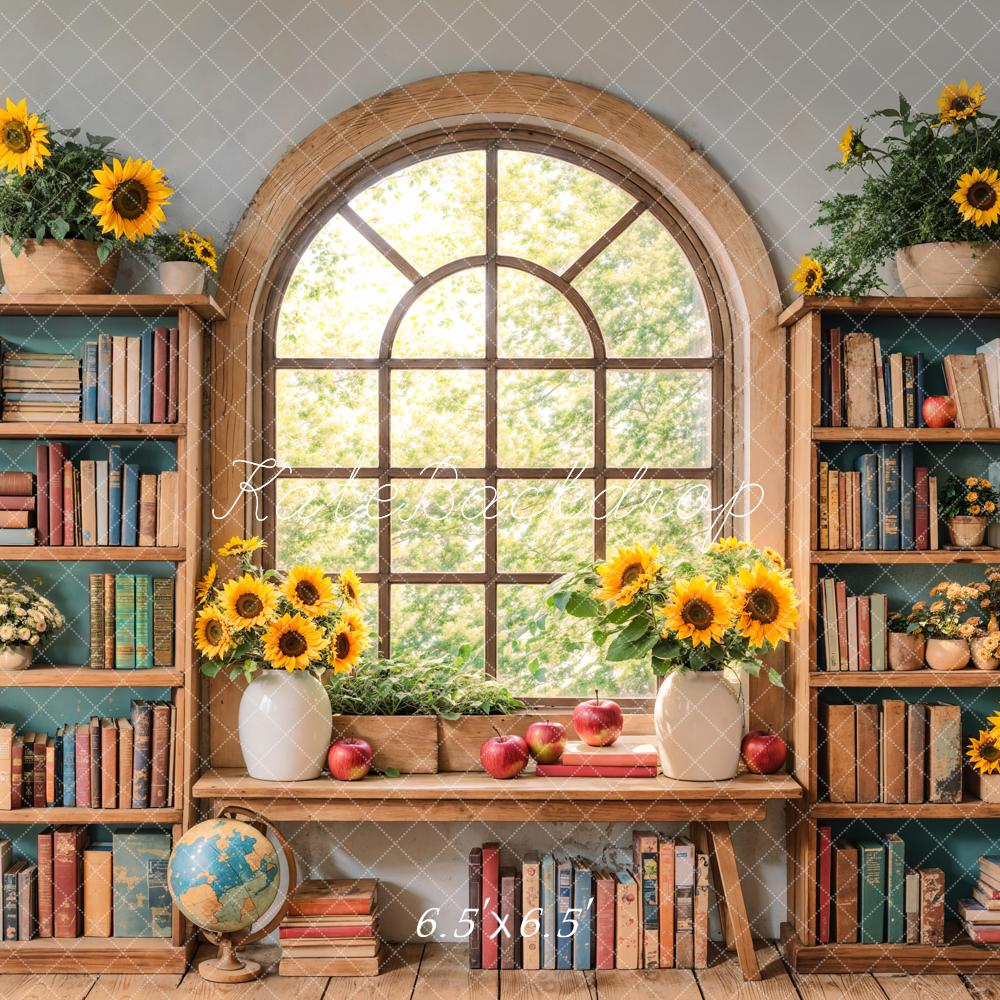 Kate Graduation Sunflower Bookshelf Window Backdrop Designed by Emetselch