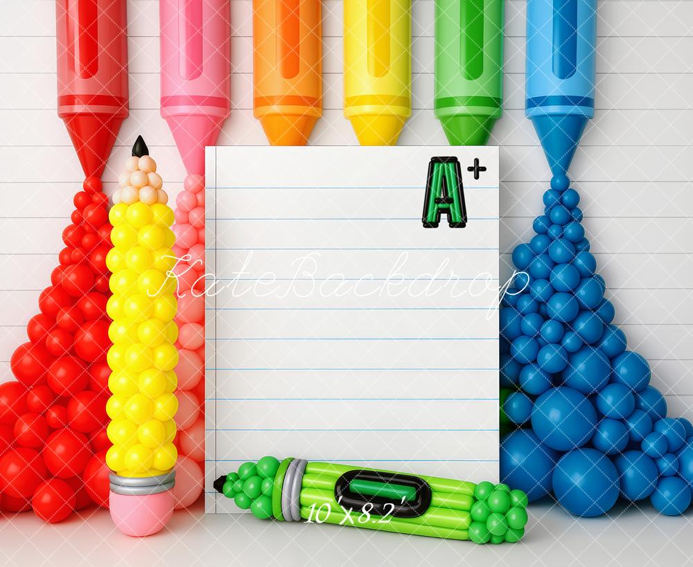 Back to School A+ Krijt Kleurrijke Foto Achtergrond Designed by Patty Roberts