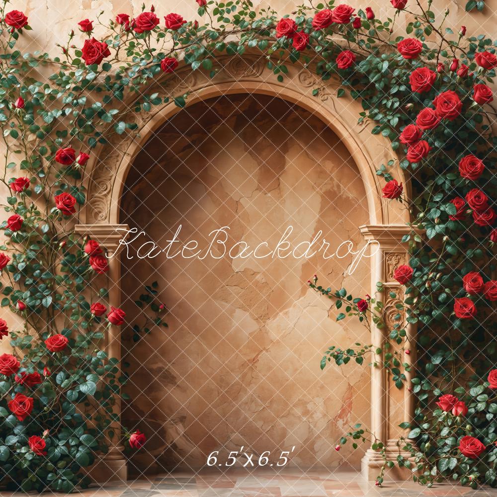 Arco floreale di rose marrone sfondo