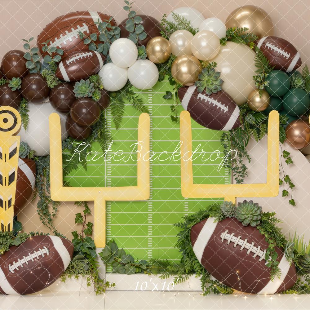 Kate Sports Football Field Goal Post Balloons Printed Backdrop Designed by Chain Photography