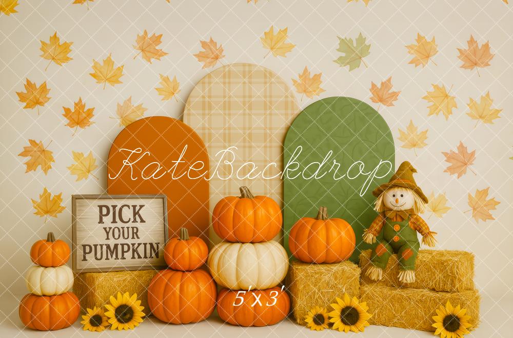 Kate Fall Cake Smash Pumpkin Scarecrow Backdrop Designed by Patty Roberts