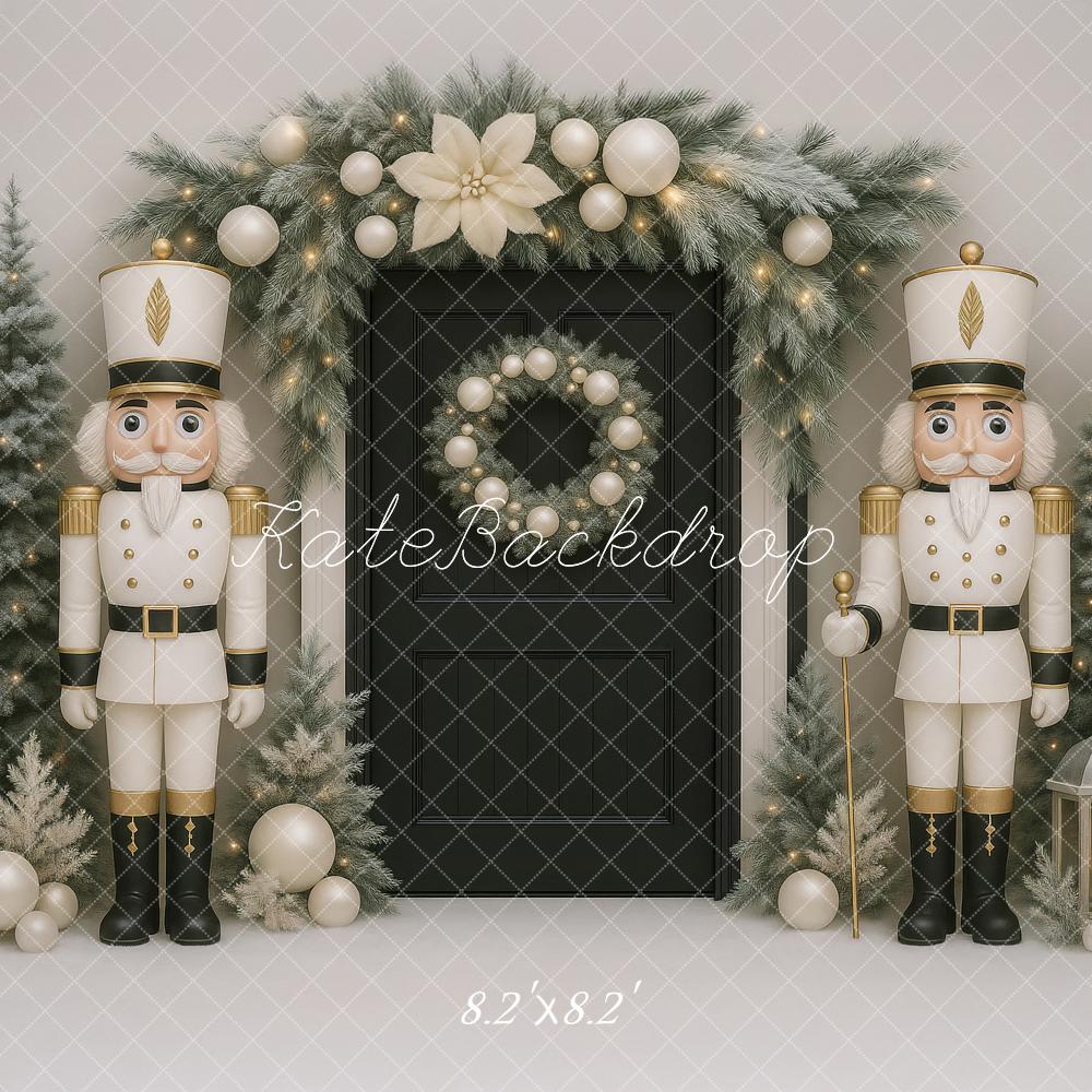 Kate Christmas Nutcracker Garland Black Door Trees Backdrop Designed by Ashley Paul