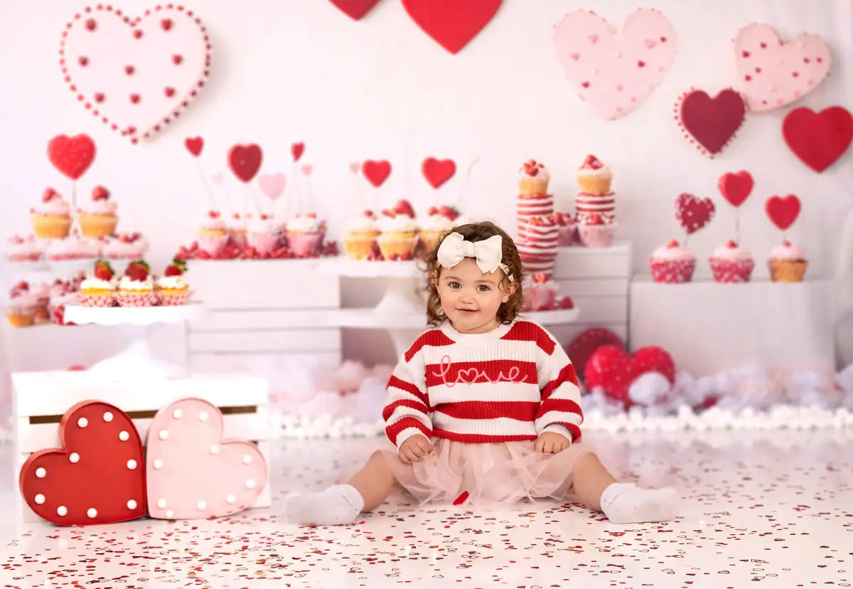 Kate Valentine's Day Cupcake Heart Dessert Cabinet Backdrop Designed by Emetselch