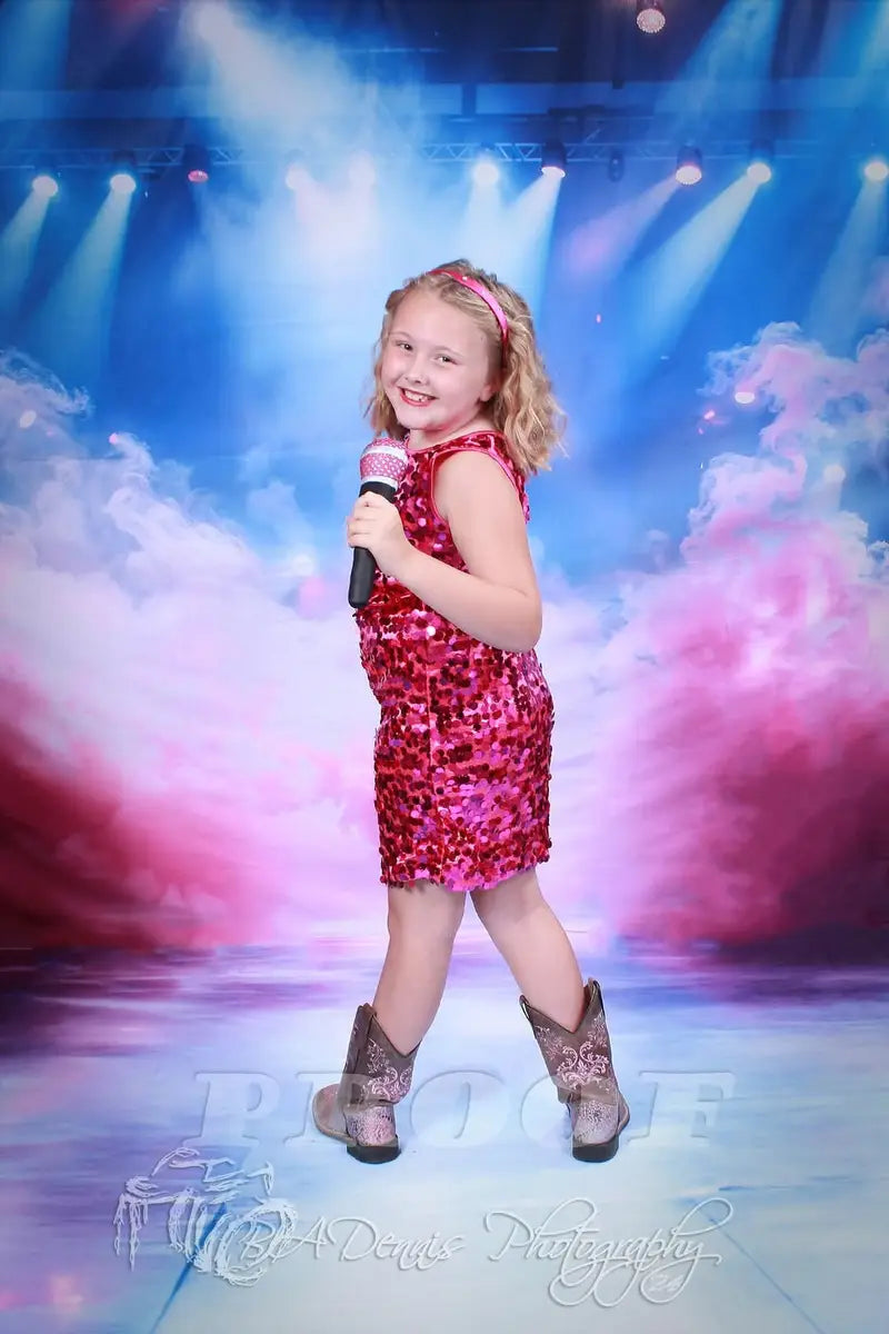 Fondo de escenario de iluminación de humo rosa diseñado por Emetselch