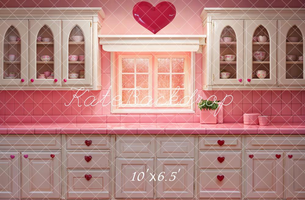 Kate Valentine Fashion Doll Pink Kitchen Backdrop Designed by Emetselch
