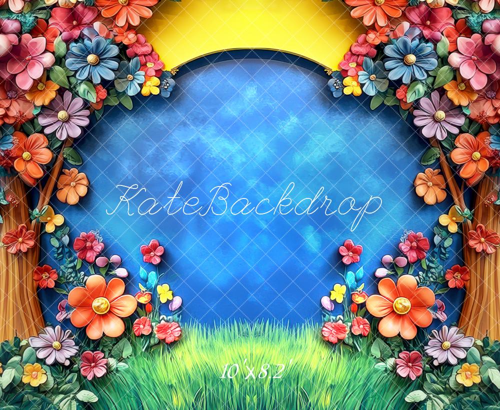 Kate Back To School Floral Tree Garden Wall Backdrop Designed by Mini MakeBelieve