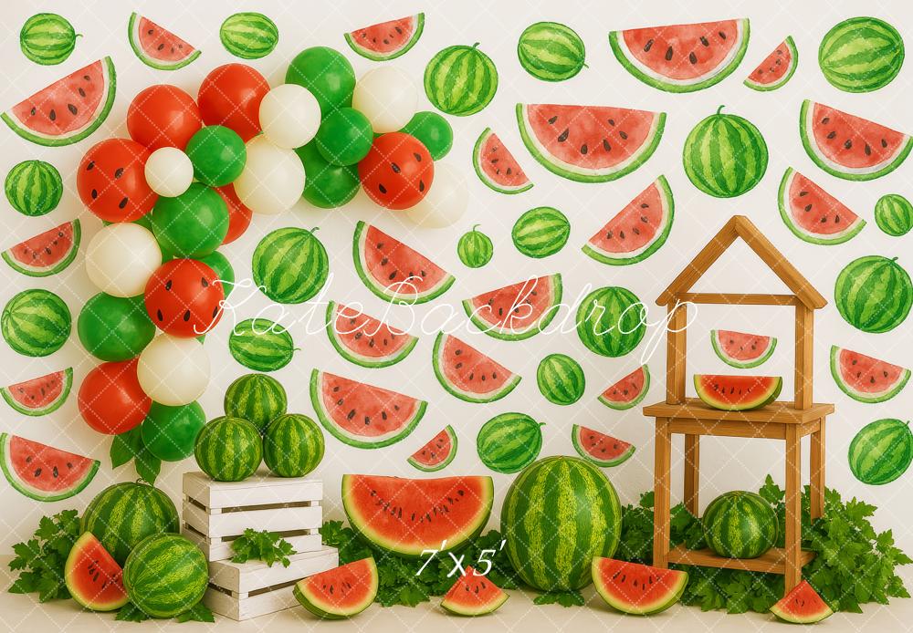 Kate Cake Smash Watermelon Summer Balloon Backdrop Designed by Patty Roberts
