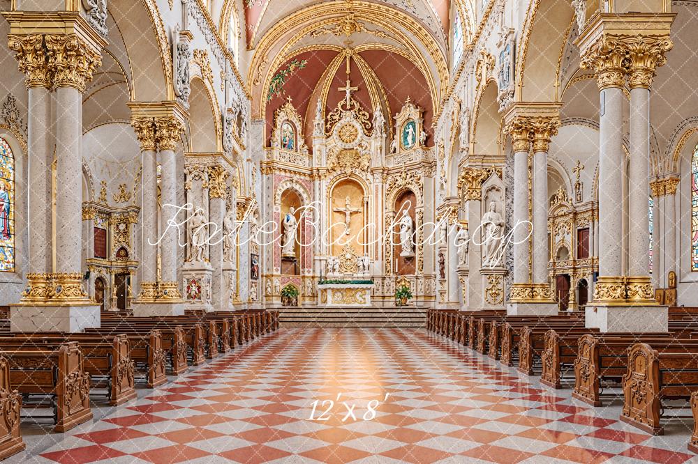 Kate Retro Architecture Ornate Church Interior Backdrop Designed by Emetselch