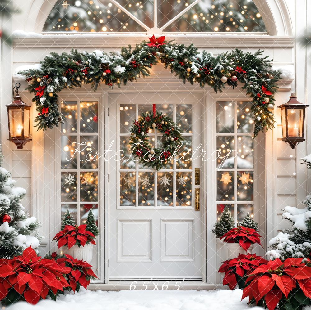 Corona de puerta de árbol de Navidad Snow fondo diseñado por Emetselch