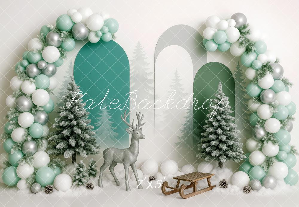 Kate Birthday Winter Wonderland Sleigh Balloon Backdrop Designed by Patty Roberts