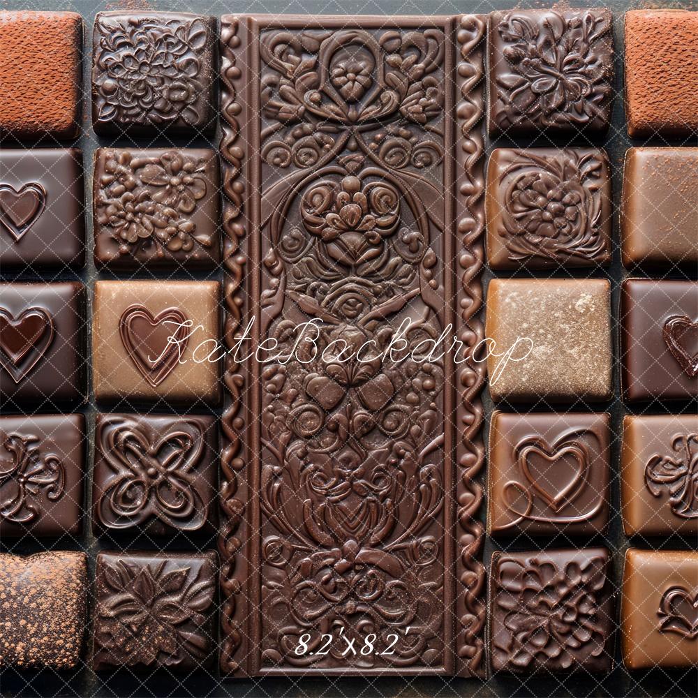 Kate Chocolate Pattern Dessert Floor Backdrop Designed by Mini MakeBelieve