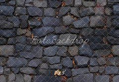 Kate Dark Gray Cobblestone Floor Printed Backdrop Designed by Emetselch