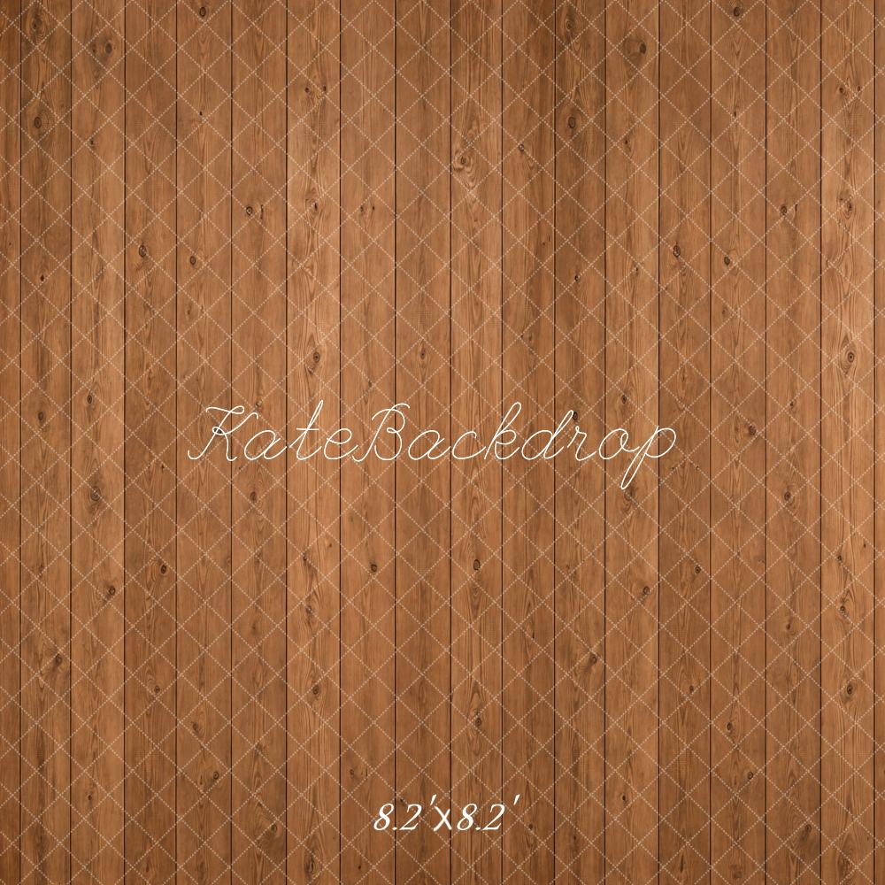 Kate Brown Light Wood Planks Floor Printed Backdrop Designed by Emetselch