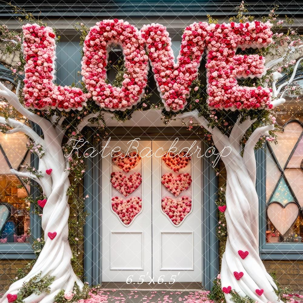 Kate Valentine Love Flower Arch Backdrop Designed by Mini MakeBelieve