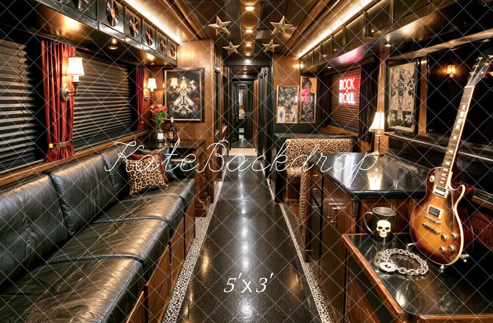 Kate Rock And Roll Tour Bus Interior Guitar Printed Backdrop Designed by Mini MakeBelieve