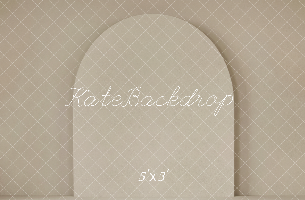 Kate Minimalism Beige Arch Wall Printed Backdrop Designed by Emetselch
