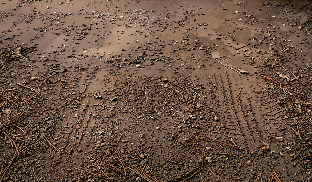 Kate Brown Dirt Gravel Tire Track Floor Printed Backdrop Designed by Kate Image