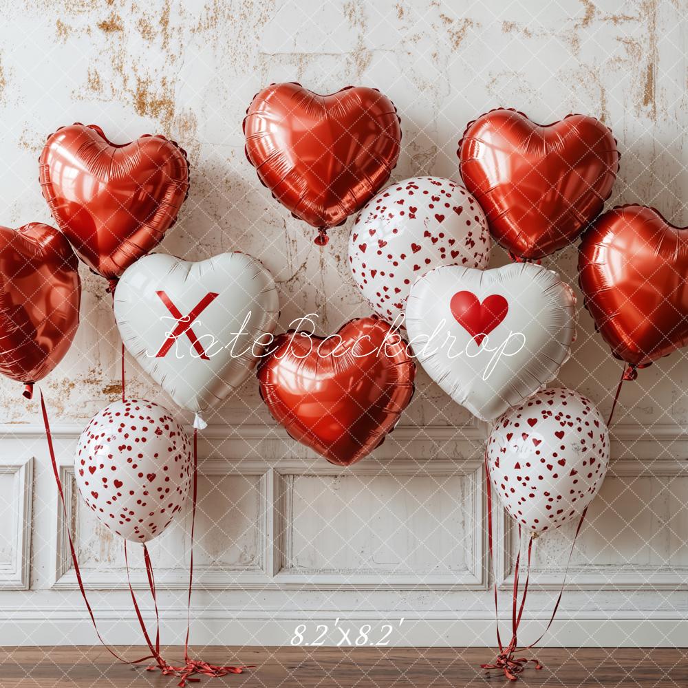 Kate Valentine's Heart Balloon Wall Backdrop Designed by Emetselch