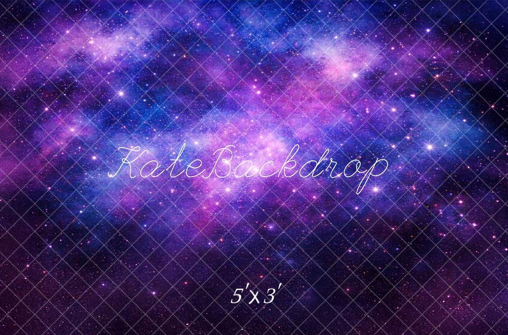 Kate Purple Galaxy Nebula Stars Printed Backdrop Designed by Mandy Ringe Photography