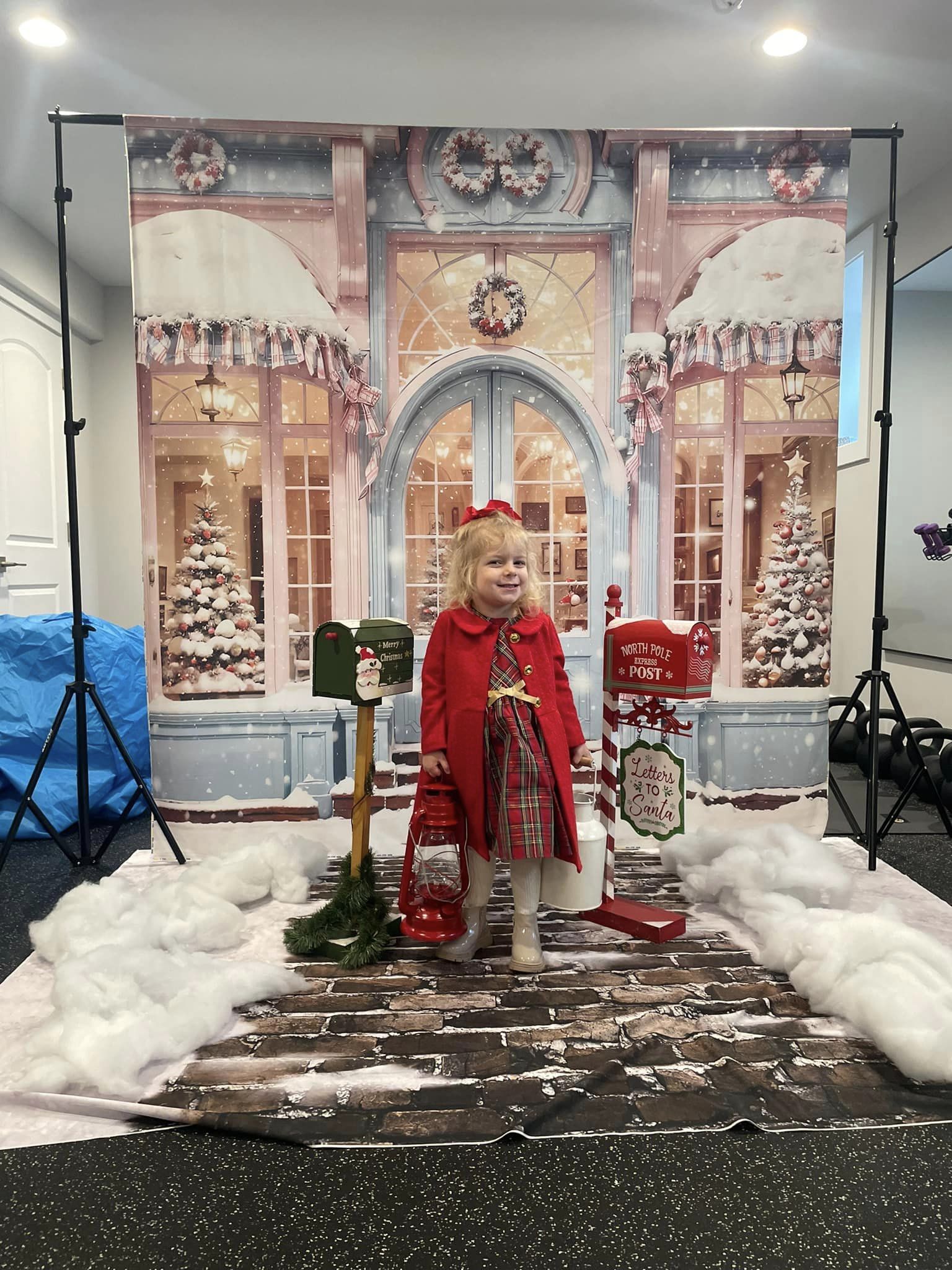 Roze Kerst-winkel Sneeuw Achtergrond voor Fotografie