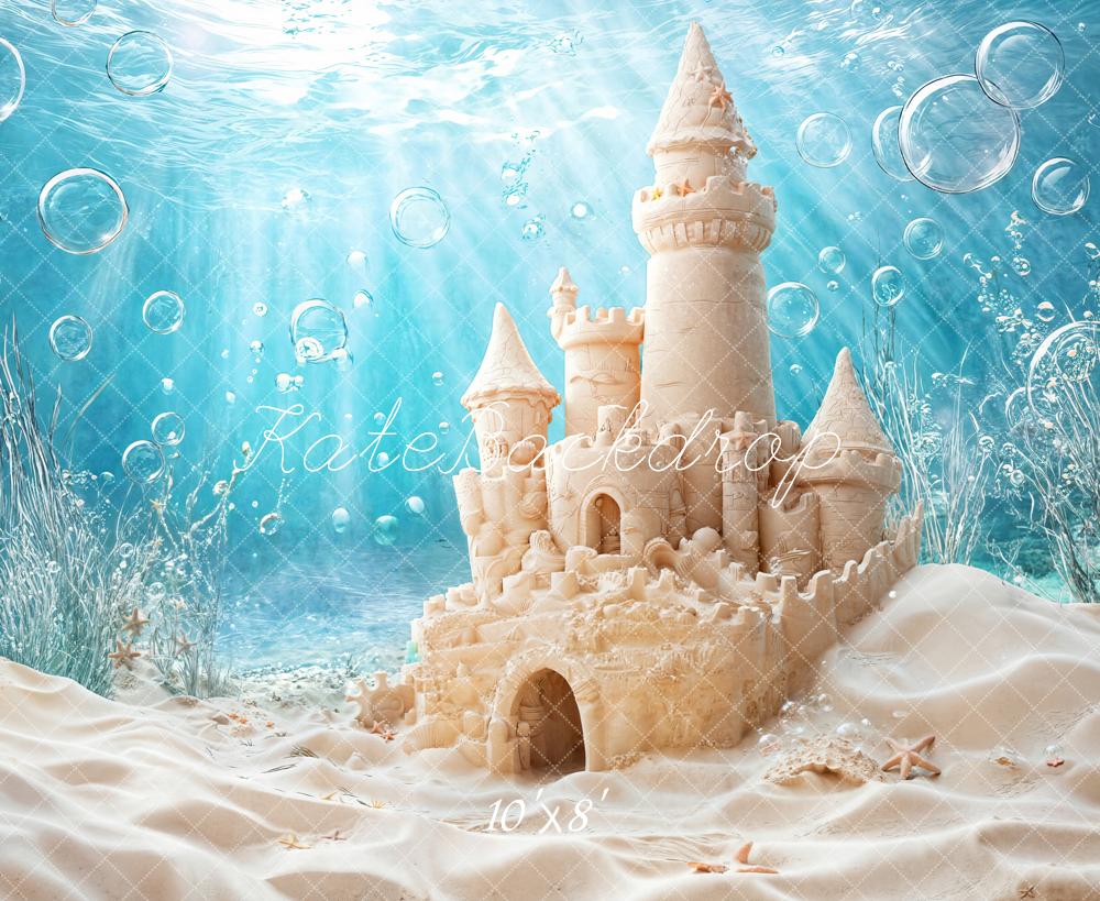 Zomer Onderwater Sandkasteel Bubbles Foto Achtergrond Designed by Emetselch