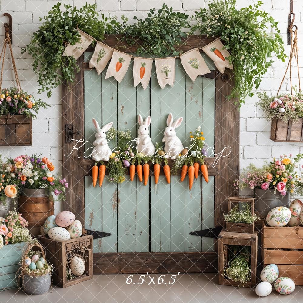 Easter Bunny Carrots Puerta Fondo de Madera Designed by Emetselch