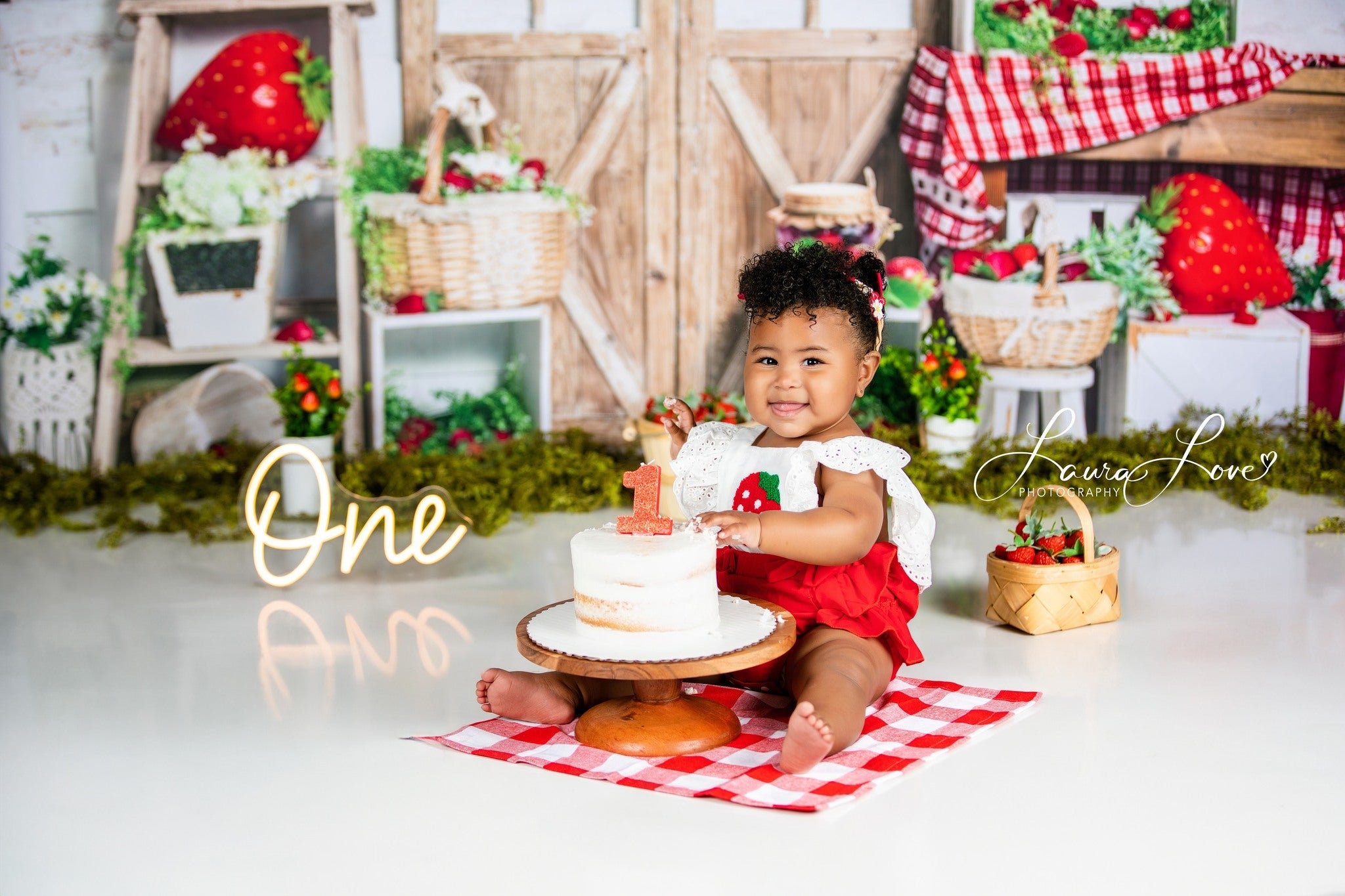 Sfondo per il mercato delle fragole primavera/estate progettato da Emetselch