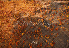 Kate Fall Leaves Ground Floor Printed Backdrop Designed by Emetselch