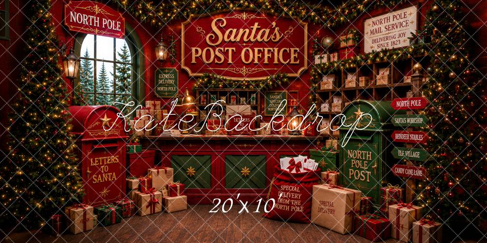 Kate Christmas Santa's Post Office North Pole Gifts Printed Backdrop Designed by Megan Leigh Photography