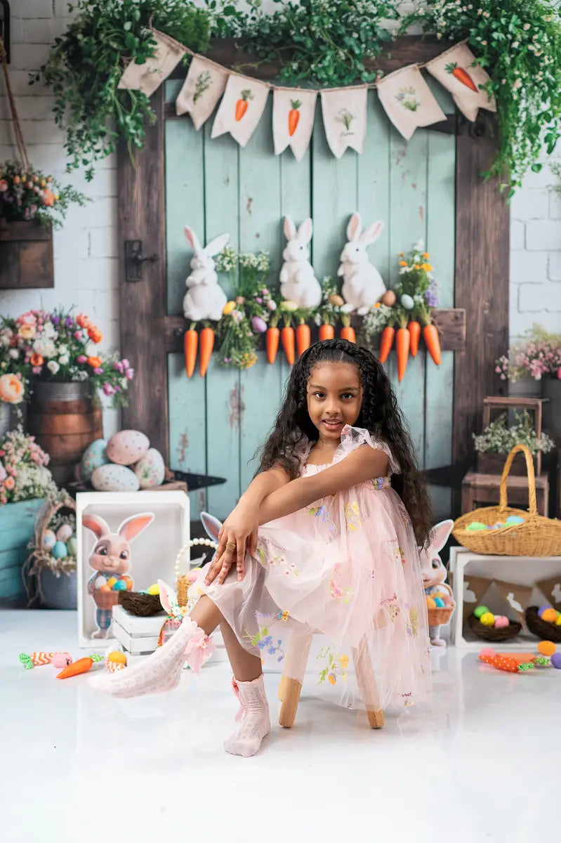 Easter Bunny Carrots Puerta Fondo de Madera Designed by Emetselch