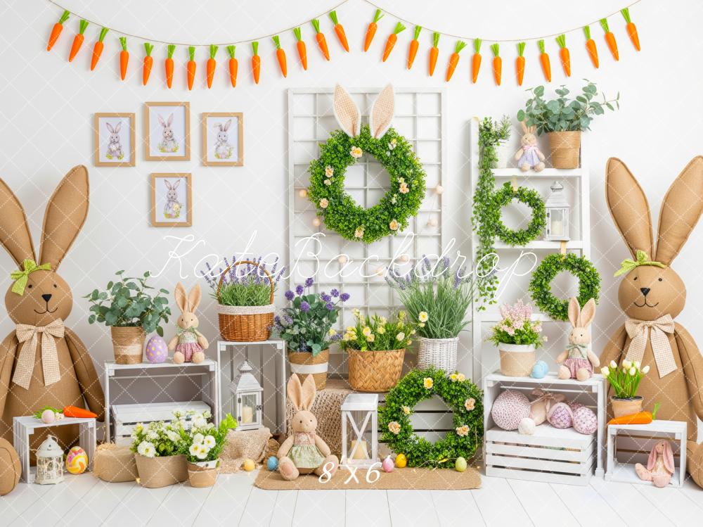 Kate Easter Bunny Greenery Carrot Garland Backdrop Designed by Patty Roberts