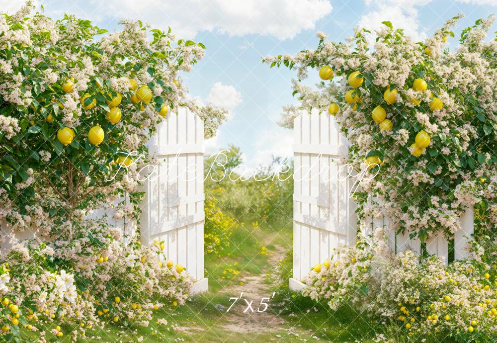 Kate Summer Lemon Garden Gate Backdrop Designed by Emetselch