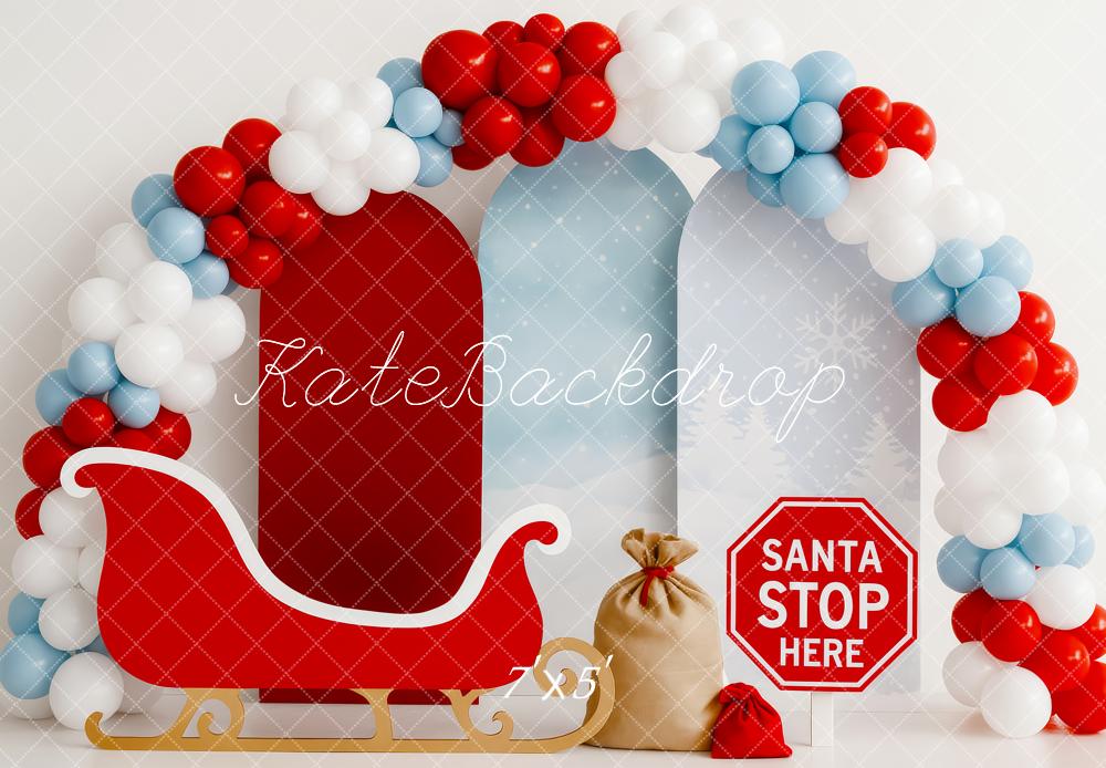 Fondo de globos de Santa en trineo de Navidad diseñado por Patty Roberts