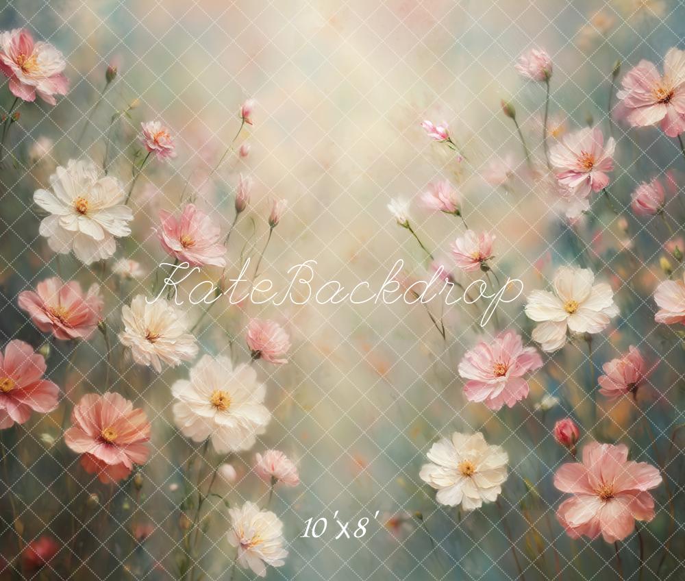 Kate Spring Fine Art Pastel Floral Backdrop Designed by Emetselch