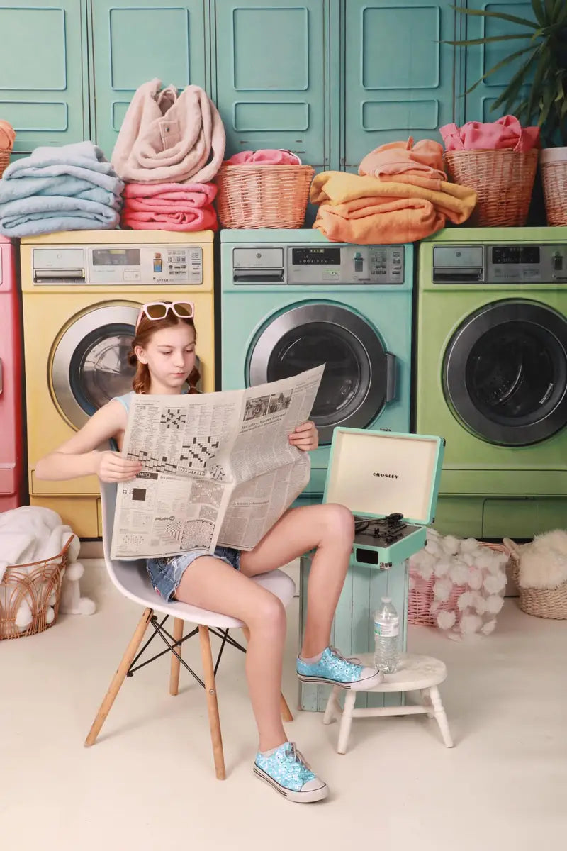 Wasdag Kleurrijke Wasmachine Lentedecor Ontworpen door Chain Photography