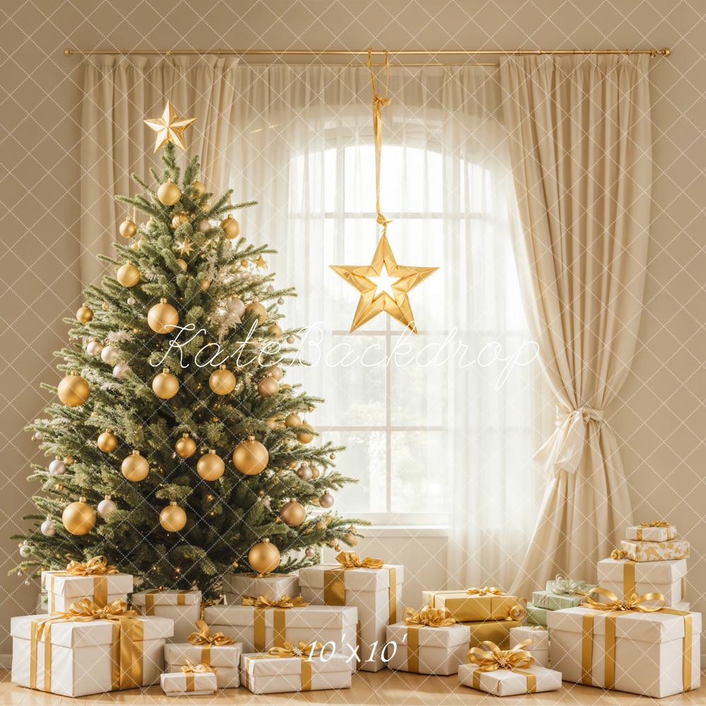 Kate Christmas Tree Gifts Window White Backdrop Designed by Emetselch